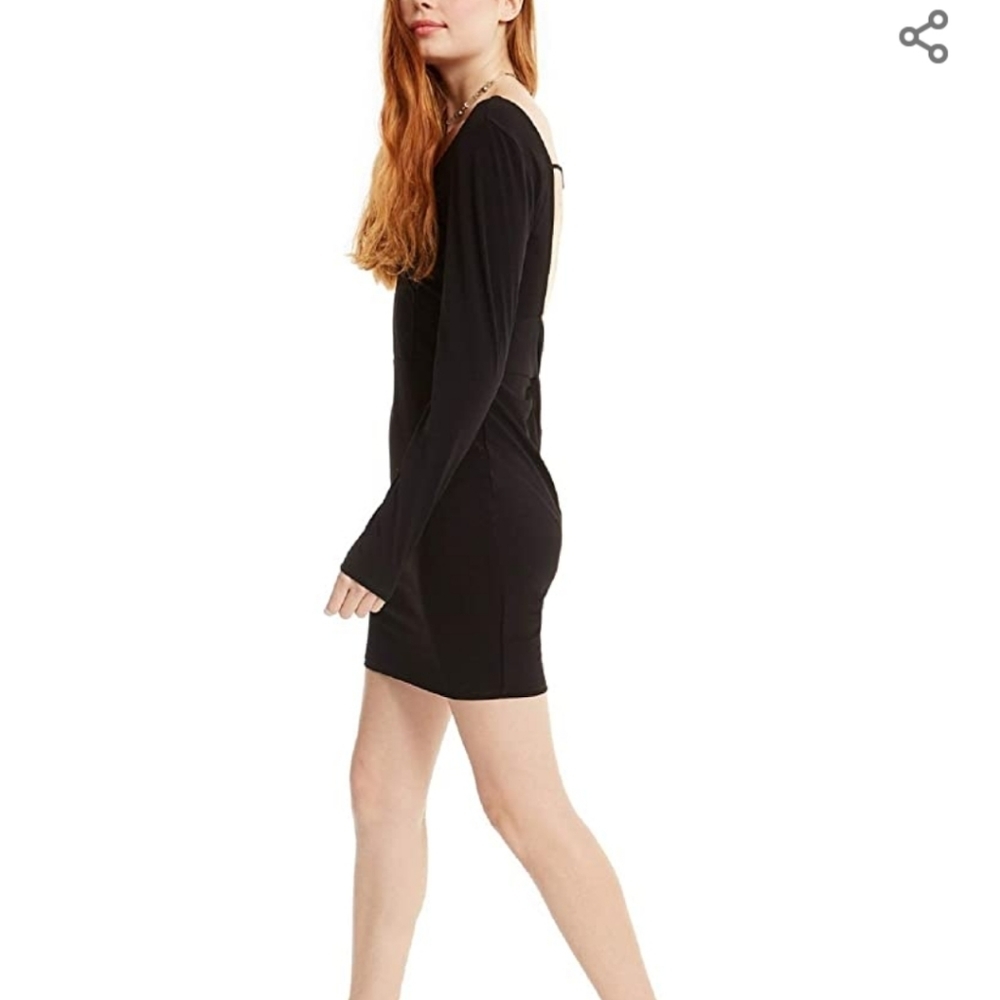 NEW Crystal Doll juniors XS open back dress in black color